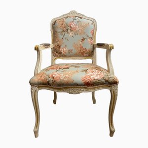 Ivory and Pink Floral Chair
