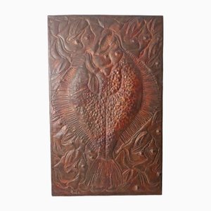 Large Copper Relief of a Sole, 1960s