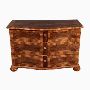 Biedermeier Baroque Chest of Drawers in Walnut Veneer, 1800s