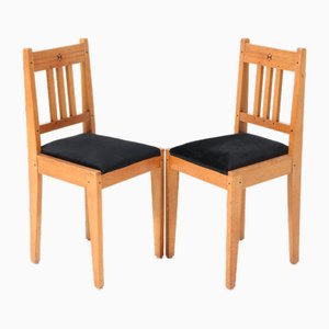 Set of Arts & Crafts Art Nouveau Oak Side Chairs by Jac. Van Den Bosch, 1904