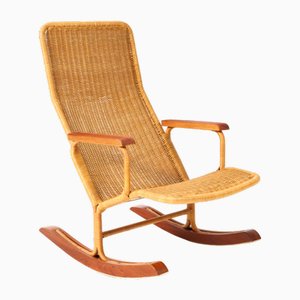 Sedia a dondolo Mid-Century moderna di Dirk Van Sliedregt per Gebroeders Jonkers