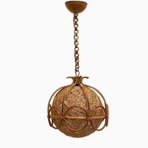 Bamboo and Rope Ceiling Light, 1970s