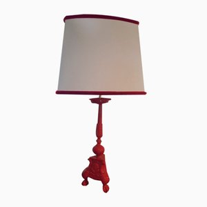 Lampe en Métal avec Abat-jour en Soie, 2010s