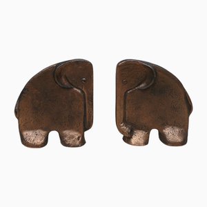 Supports de Livre Elephants en Bronze de Kunsthaus Kopp, 1960s, Set de 2