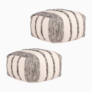 Poufs ou Ottomanes à Rayures, Set de 2