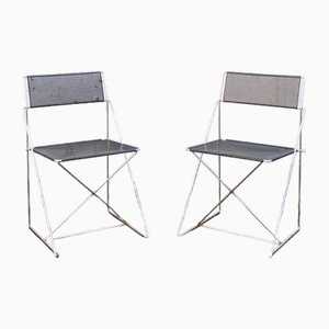 Set of X-Line Chairs by Niels Jorgen Haugesen for Magis, 1977