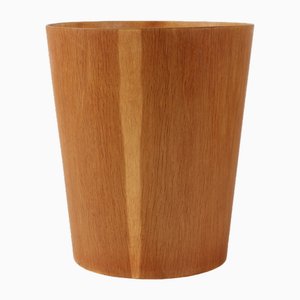 Conical Wastepaper in Oak Veneer by Martin Aberg for Sevex, Sweden, 1960s