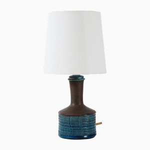 Small Danish Table Lamp with Turquoise Glaze by Nils Kähler for Kähler, 1970s