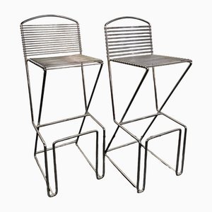 Postmodern German Cantilever Bar Stools by Till Behrens for Schlubach, 1980s, Set of 2
