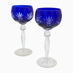 Lead Crystal Wine Glasses from Annahütte, 1950s, Set of 2