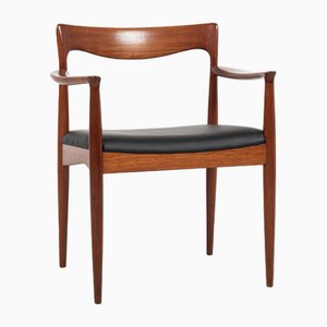Mid-Century Danish Chair with Armrests in Teak and New Skai by Arne Vodder for Vamo, 1960s