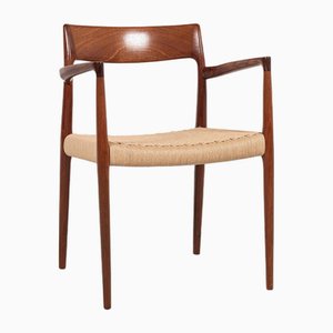 Mid-Century Model 57 Danish Chair in Teak and New Papercord by Niels Otto Møller, 1960s