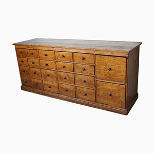 English Pine Apothecary Cabinet or Bank of Drawers, 1890s