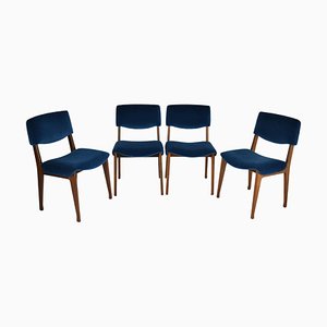 Italian Wooden Dining Chairs attributed to Ico & Luisa Parisi, 1950s, Set of 4