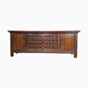 Mid-Century Sideboard aus Eiche im Stil von Guillerme et Chambron, 1950er