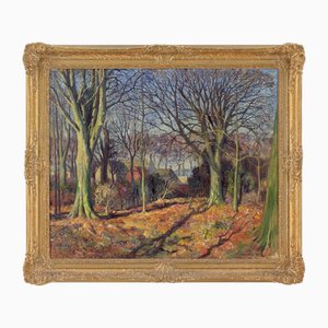 James Torrington Bell, Autumnal Landscape with Dwellings, 1920s, Oil Painting