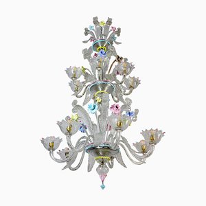 Lámpara de araña de cristal de Murano, años 70