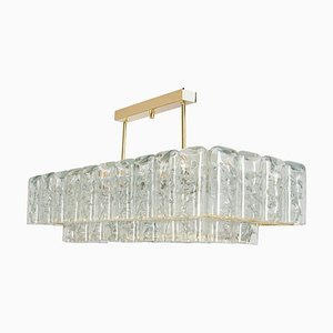 Large Ice Glass Tubes Chandelier from Doria, Germany, 1960s