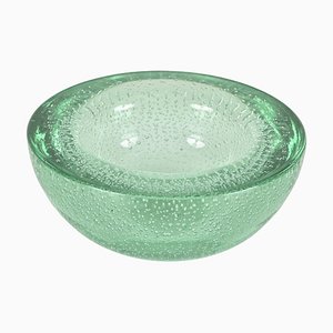 Aqua Green Murano Bullicante Glass Bowl, 1960s