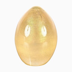 Seguso Murano Egg Paperweight in Murano Glass with Gold Dust, 1970s