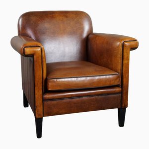 Art Deco Stuhl aus Schafsleder