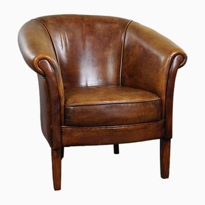 Fauteuil Club Vintage en Cuir de Mouton