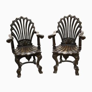 English Rococo Grotto Chairs, 1930s, Set of 2