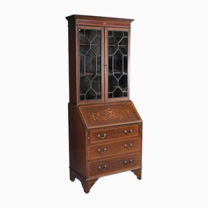 Antique Edwardian Mahogany Glazed Bookcase