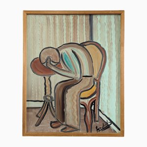 The Human, Oil Painting, 1950s, Framed