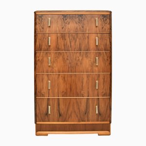 Art Deco Burr Walnut Chest of Drawers, 1920s