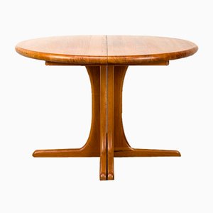 Danish Round Extendable Dining Table in Teak, 1990s