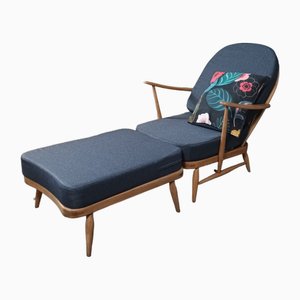 Chaise et Repose-pieds 203 par Lucian Ercolani pour Ercol, 1960s, Set de 2