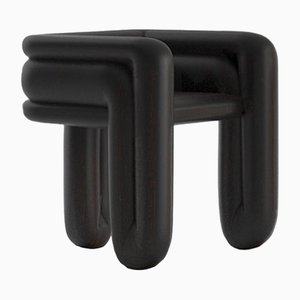 Enigma Black Wood Accent Chair by Alter Ego Studio