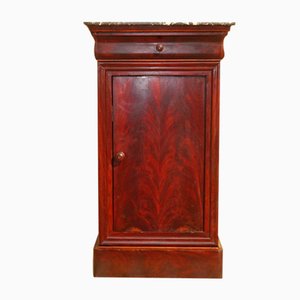 Louis Philippe Bedside Table in Flame Mahogany, Late 19th Century