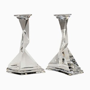 Bougeoirs Castor et Pollux en Cristal Baccarat par Salvador Dali, 1920s, Set de 2