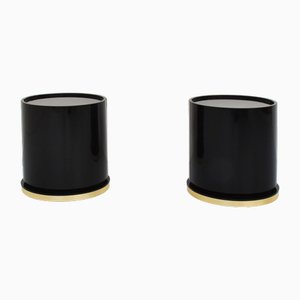 Black Lacquered Bedside Tables by Mario Sabot, 1970, Set of 2