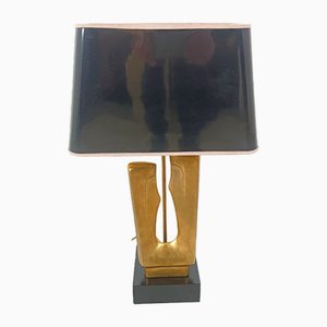 Mid-Century Brass Leaf Table Lamp, 1970s