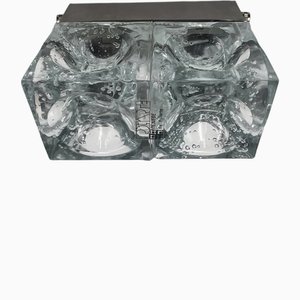 Denebe Ceiling Lamp with Handmade Glass Cubes by Albano Poli for Poliarte, Italy, 1970s
