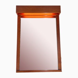 Vintage Teak Mirror with Lighting, 1970