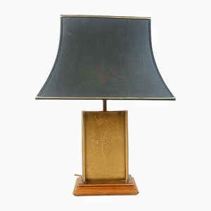 Brass Etched Table Lamp, 1970s