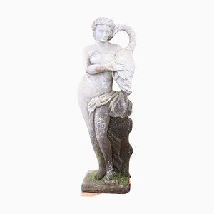 Leda de principios del siglo XX y la estatua del jardín de los cisnes