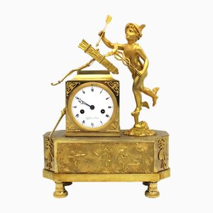 Reloj de péndulo de bronce dorado Em, siglo XIX