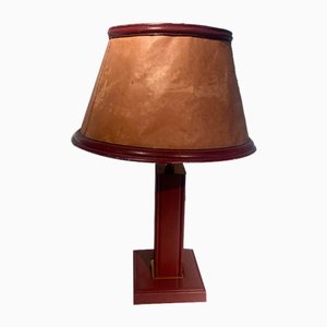 Table Lamp with Hermes Leather attributed to Paul Dupre-Lafon, 1925