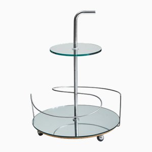 Serving Cart in Mirrored Glass, 1970s
