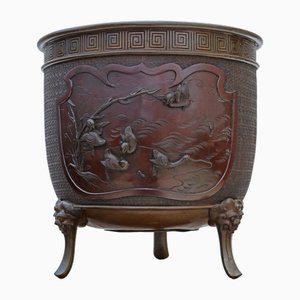 Large Japanese Bronze Jardinière, Early 20th Century