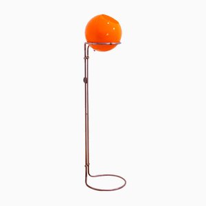 Lampadaire Atomic Age en Verre Orange par Tibor Hazi, Hongrie, 1973