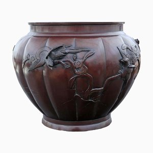 Große japanische Jardinière aus Bronze, 19. Jh.