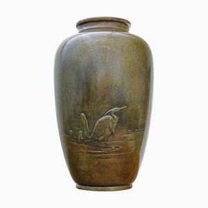 Japanese Meiji Period Bronze Vase, 1915