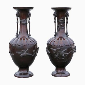 Grands Vases en Bronze, Japon, 19ème Siècle, Set de 2