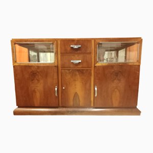 Art Deco Sideboard in Walnut with Two Enlightening Windows, 1930s